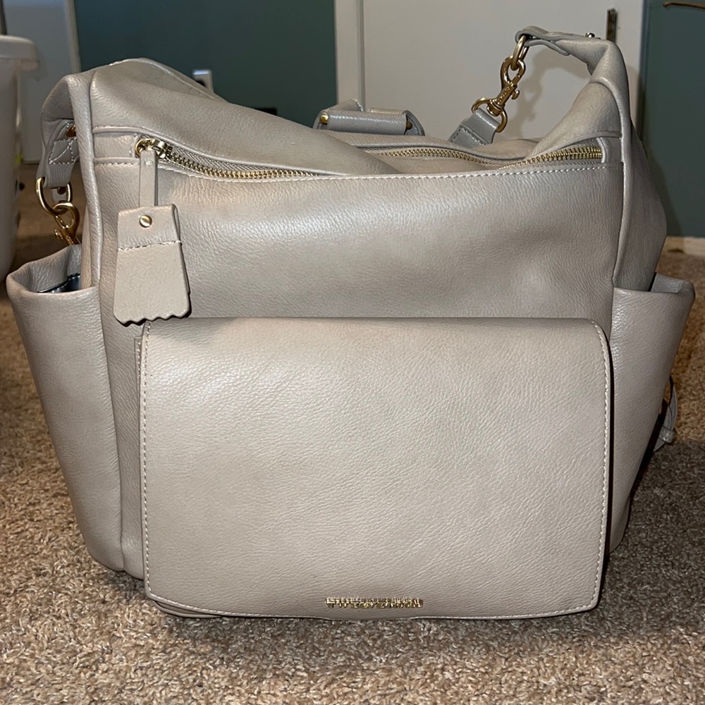 TwelveLittle Peek-A-Boo Convertible Hobo Backpack in Latte